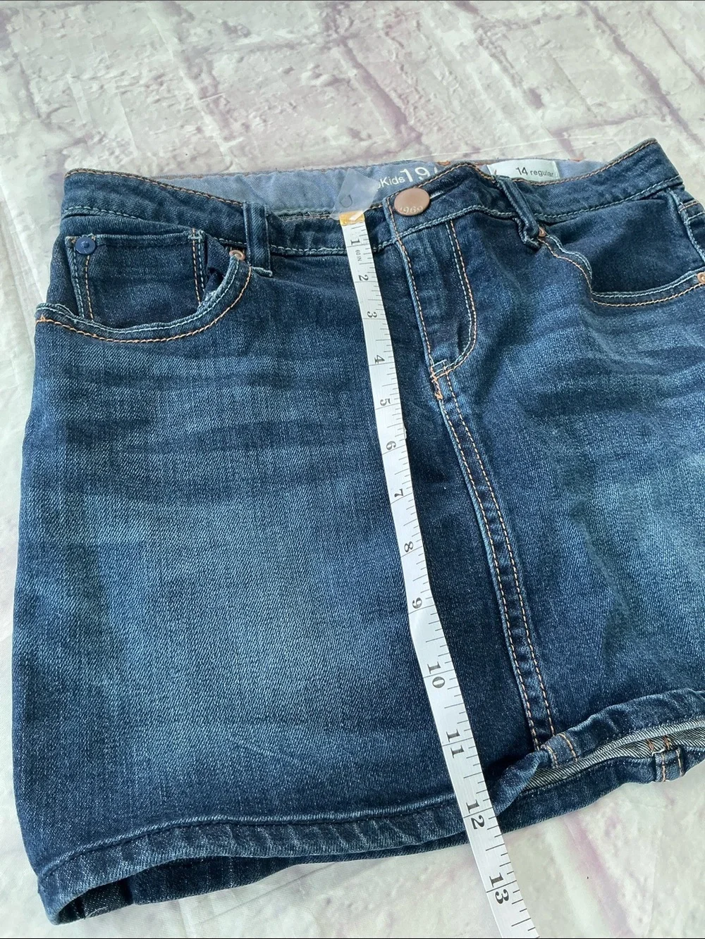 GAP Dark Blue Denim Skirt with Contrast Stitching